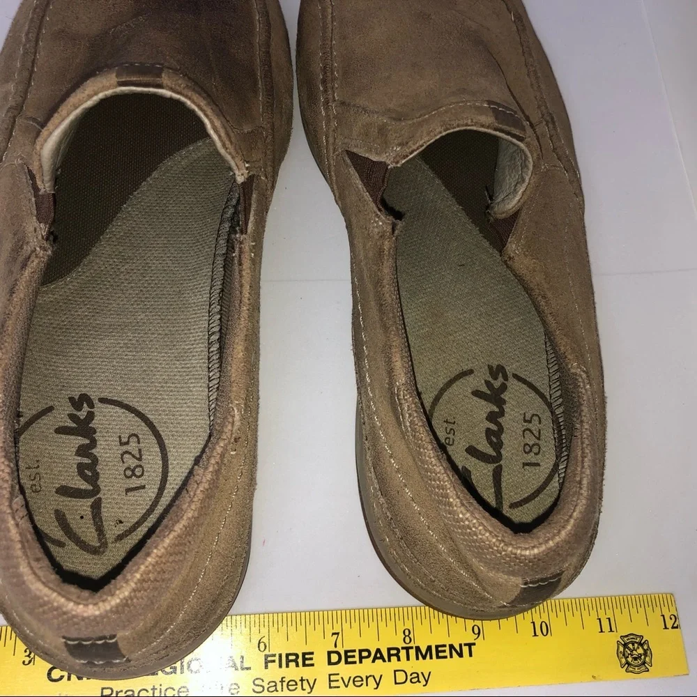 Clarks Tan Leather Loafer Shoes Men's‎ 11.5M Casual Neutral Comfortable